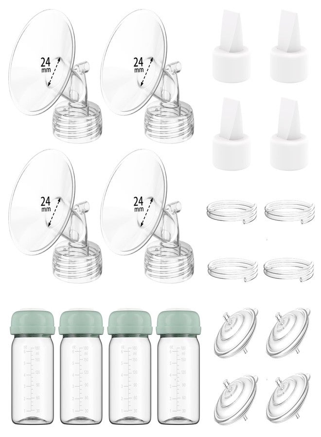 IVARONAL 4 Full Pump Parts Kits for Spectra S1/S2/9 Plus/Synergy Gold, Replacement Kit for Spectra Pump Parts 4PC,Include 24mm Flange, Duckbill Valve, Tube, Bottle, Backflow Protector, Not Original Accessories - Image 1